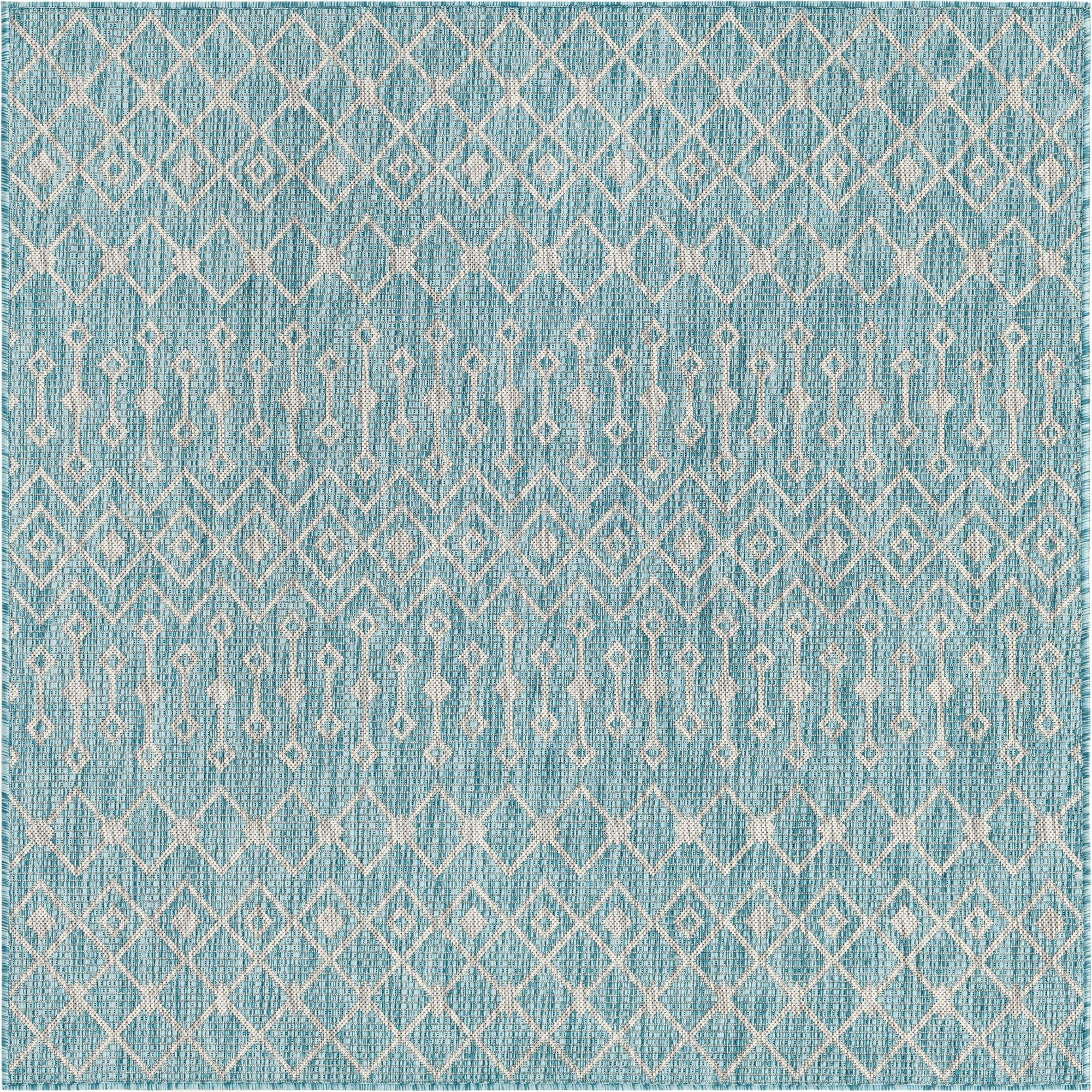 5' 3 x 5' 3 Kearney · Diamond Outdoor Rug, aqua