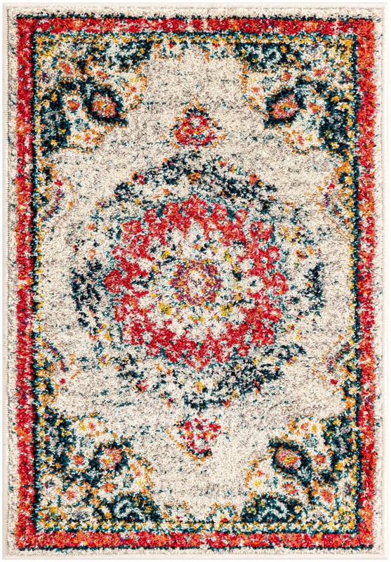 Amberley · Medallion rug, ivory and red