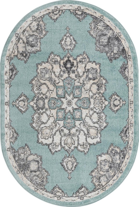 4' x 6' Nettle · Medallion rug, aqua