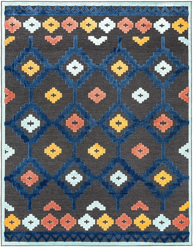 Beale · Border Outdoor Rug, charcoal