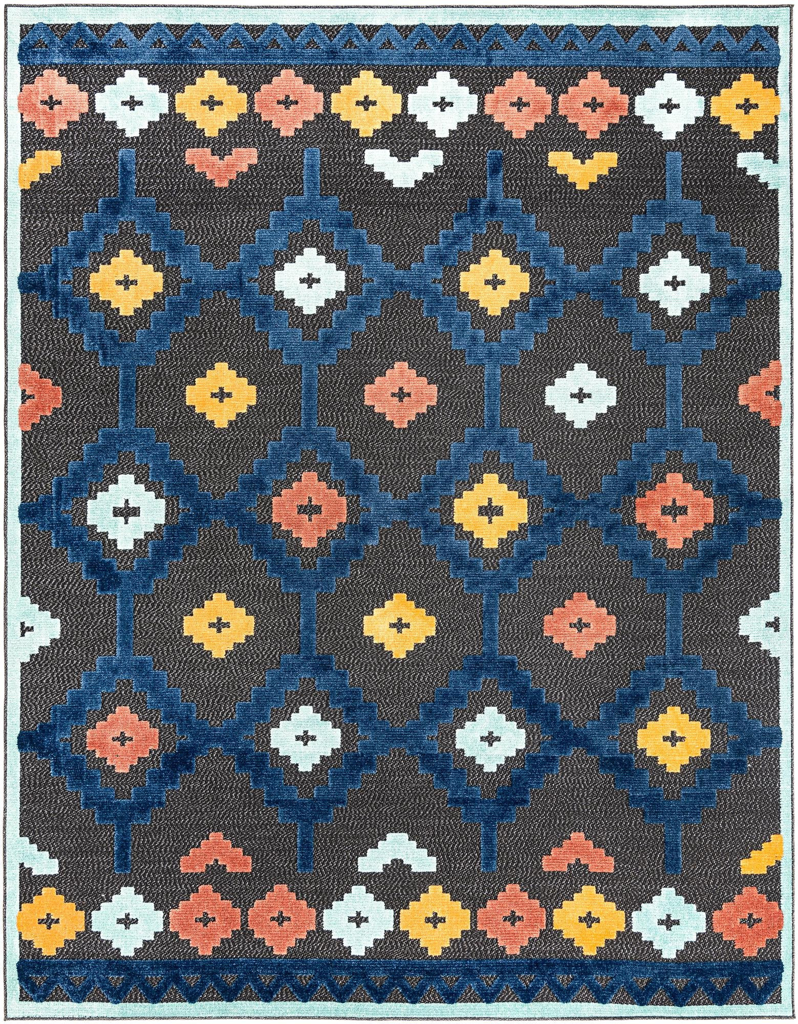 7' 10 x 10' Beale · Border Outdoor Rug, charcoal