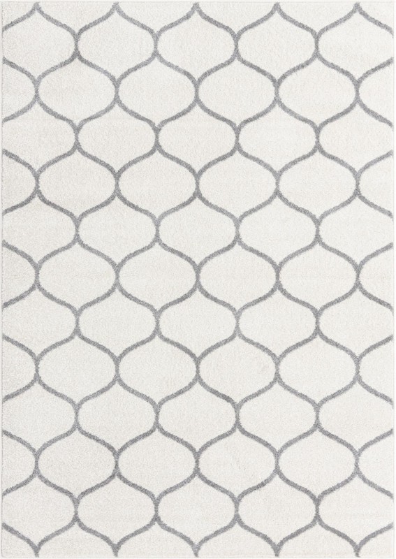 Ingram · Lattice rug, ivory and gray