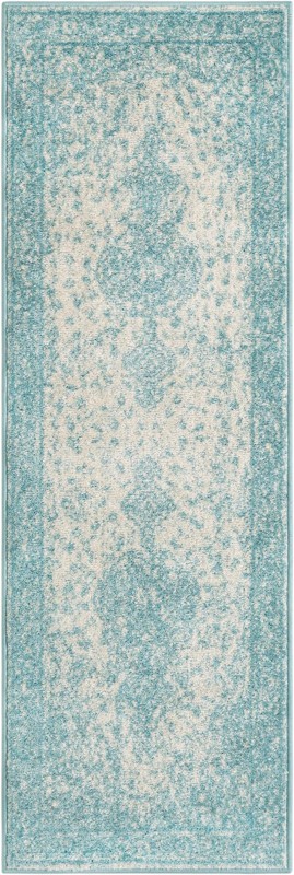 Eudora · Border rug, aqua
