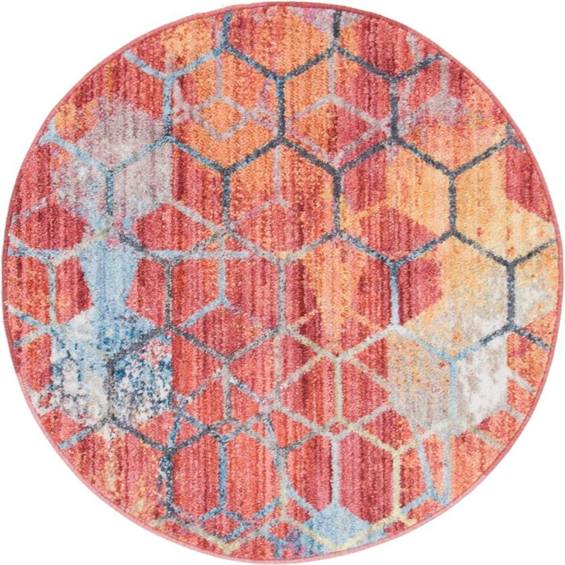 3' 3 x 3' 3 Huntley · Geometric rug, red