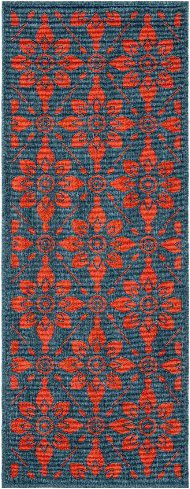 2' x 5' Selwyn · Floral / botanical Outdoor Rug, blue and red