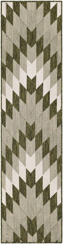2' x 8' Morrell · Checkered Outdoor Rug, green
