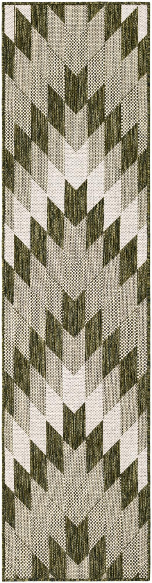 2' x 8' Morrell · Checkered Outdoor Rug, green