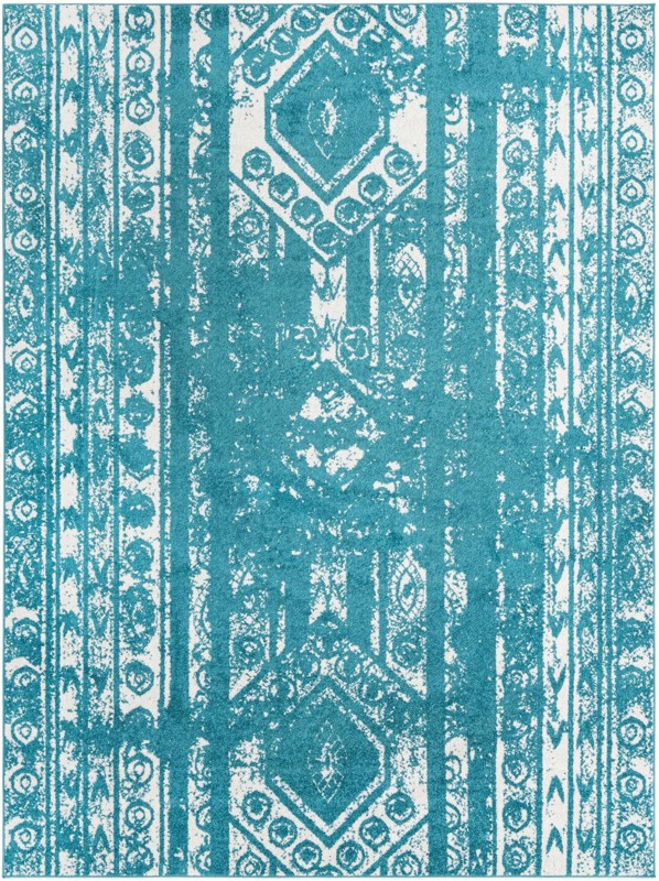 9' x 12' Underhill · Diamond rug, turquoise