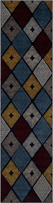 2' 7 x 10' Partridge · Diamond rug, navy and multicolor