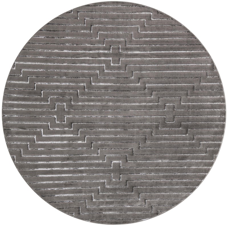 10' x 10' Cottonwood · Geometric rug, gray and silver