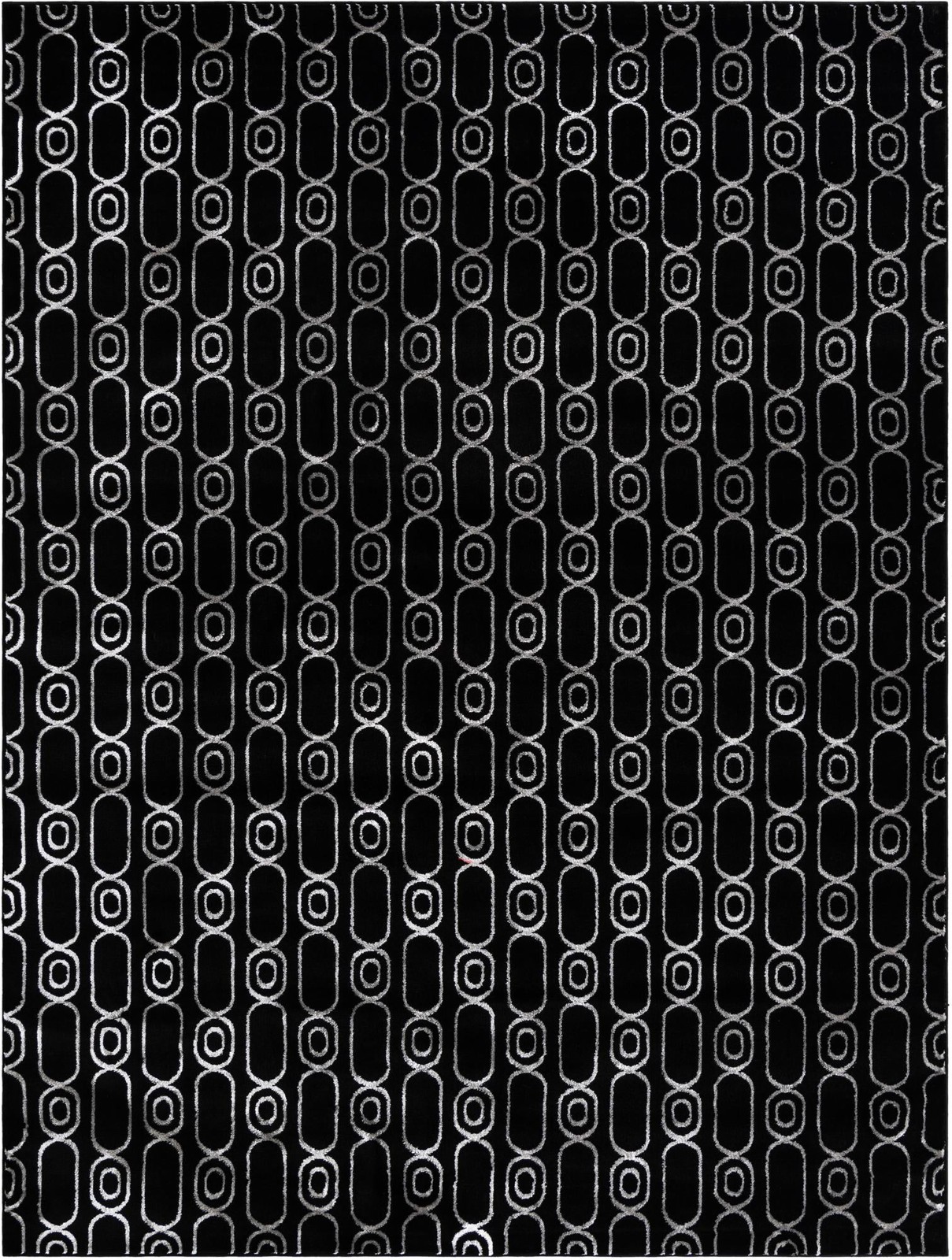 7' 10 x 10' Renwick · Geometric rug, black and silver