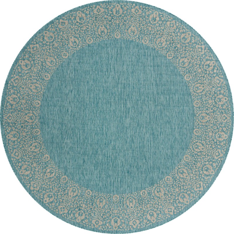 Bloomfield · Border Outdoor Rug, aqua