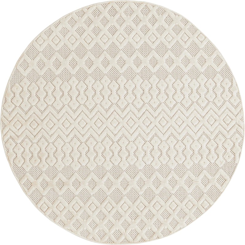 5' 3 x 5' 3 Creed · Diamond Outdoor Rug, ivory
