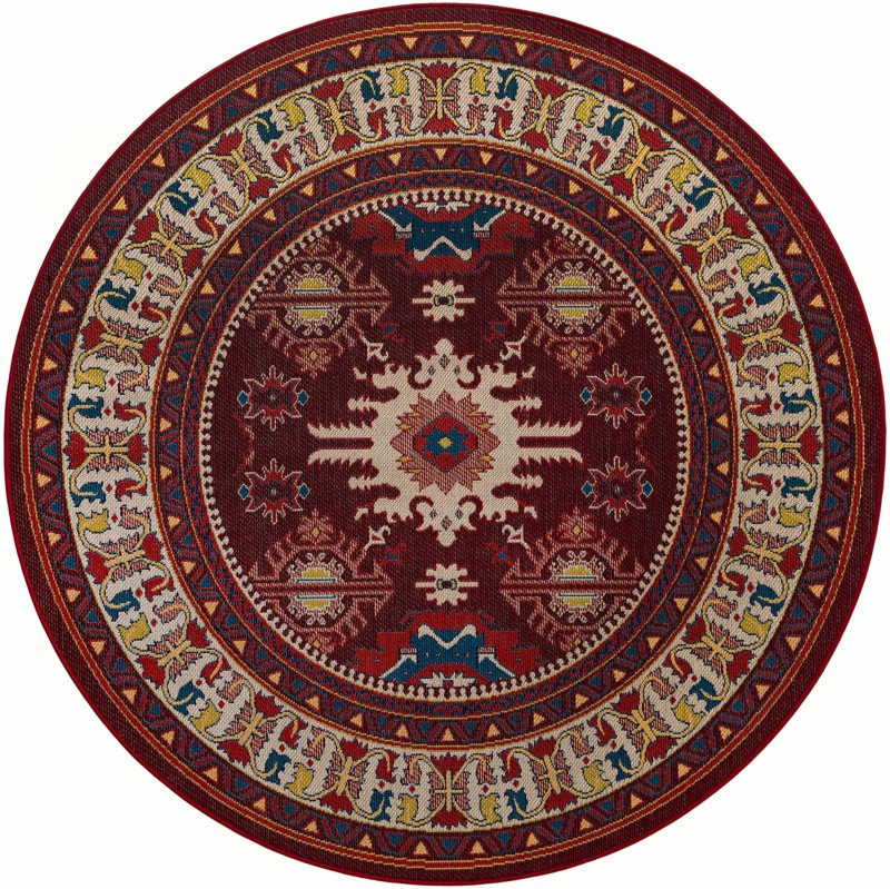 Waxwing · Border Outdoor Rug, red
