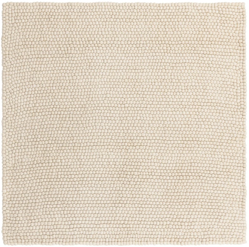 Hawthorne · Solid bobble Wool Rug, ivory
