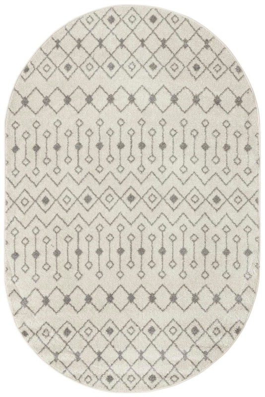 5' 3 x 8' Boswell · Geometric lattice rug, ivory and gray
