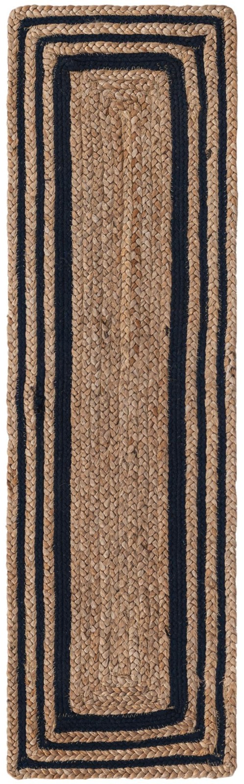 1' 2 x 4' 1 Healy · Border Braided Jute Rug, navy