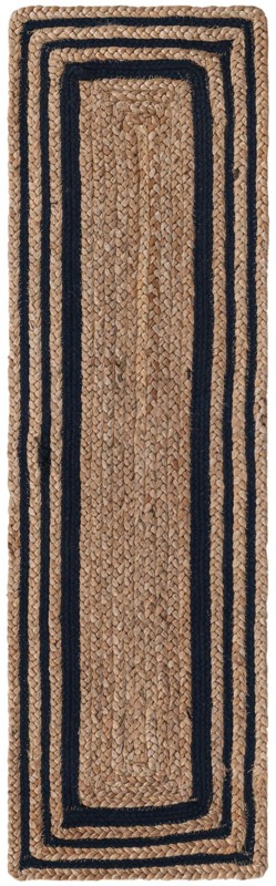 1' 2 x 4' 1 Healy · Border Braided Jute Rug, navy