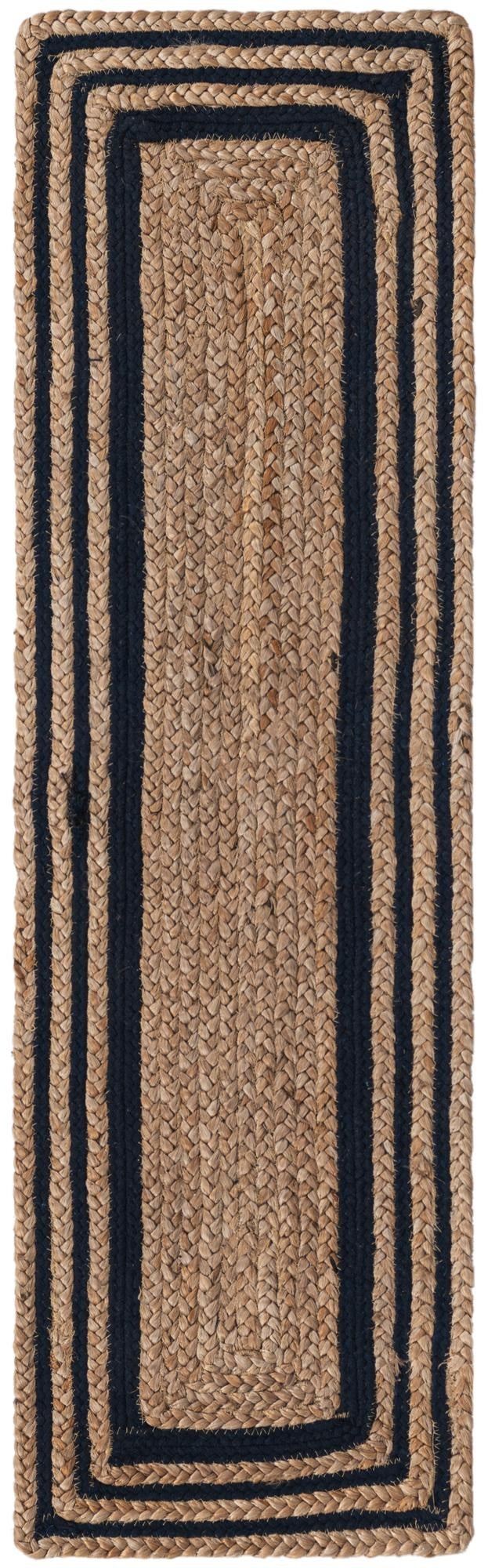 1' 2 x 4' 1 Healy · Border Braided Jute Rug, navy