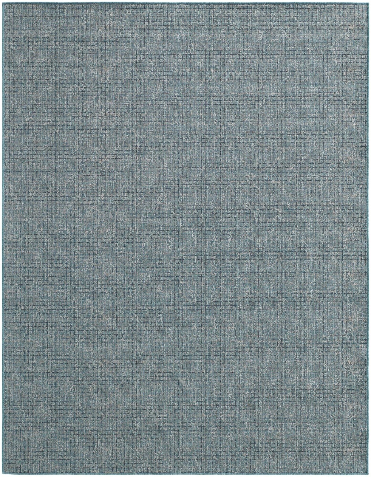 7' 10 x 10' Loam · Grid Outdoor Rug, aqua blue