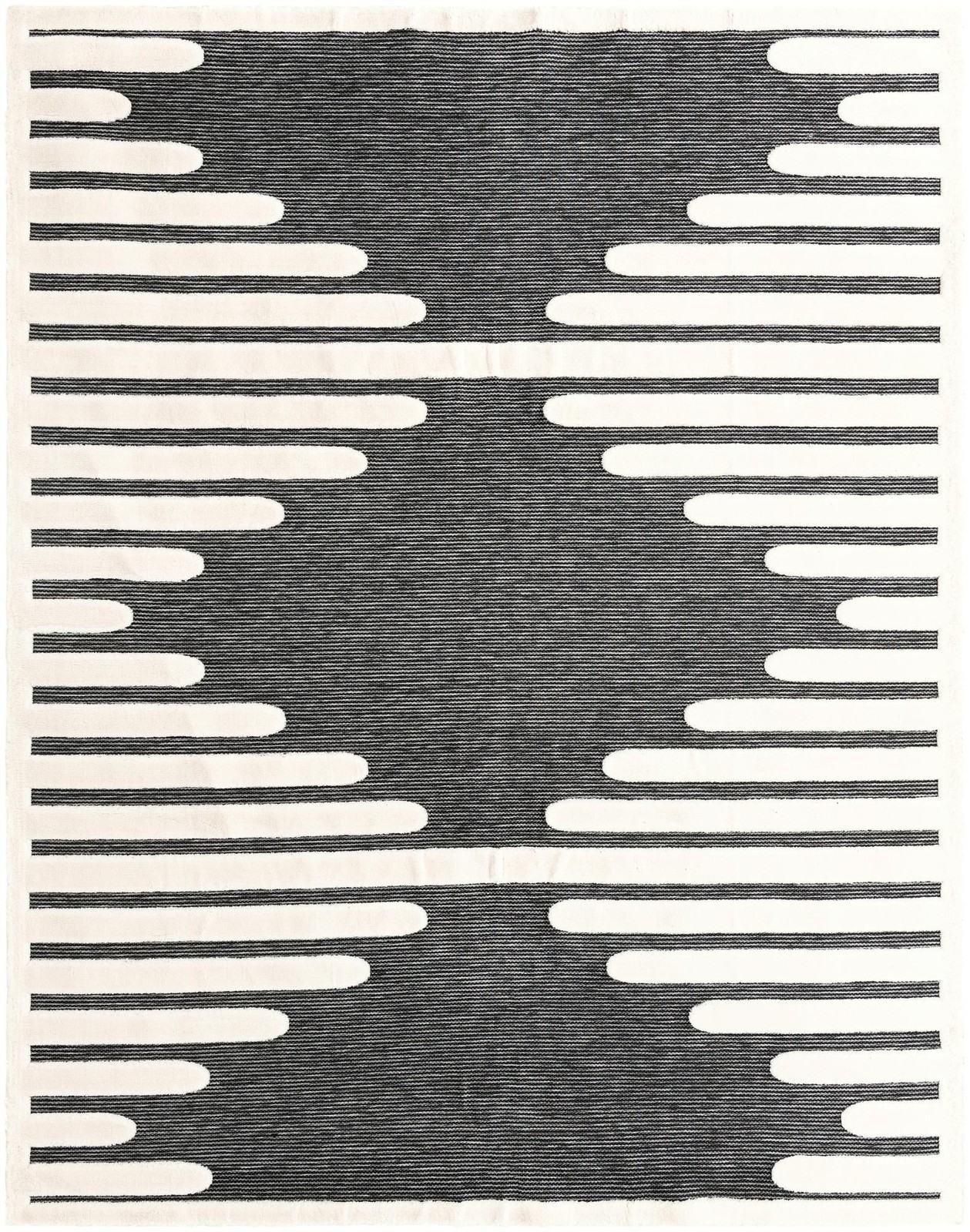 10' x 13' Hibbert · Geometric lines rug, gray and ivory