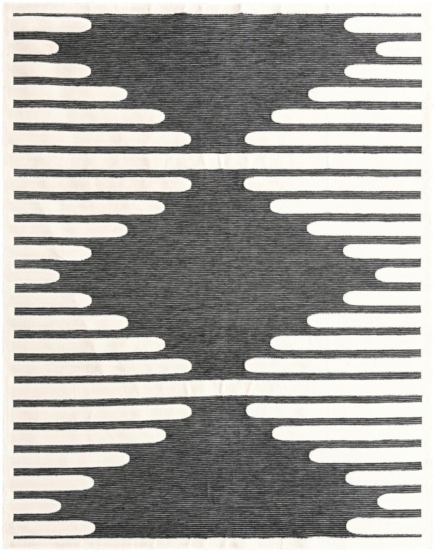 10' x 13' Hibbert · Geometric lines rug, gray and ivory