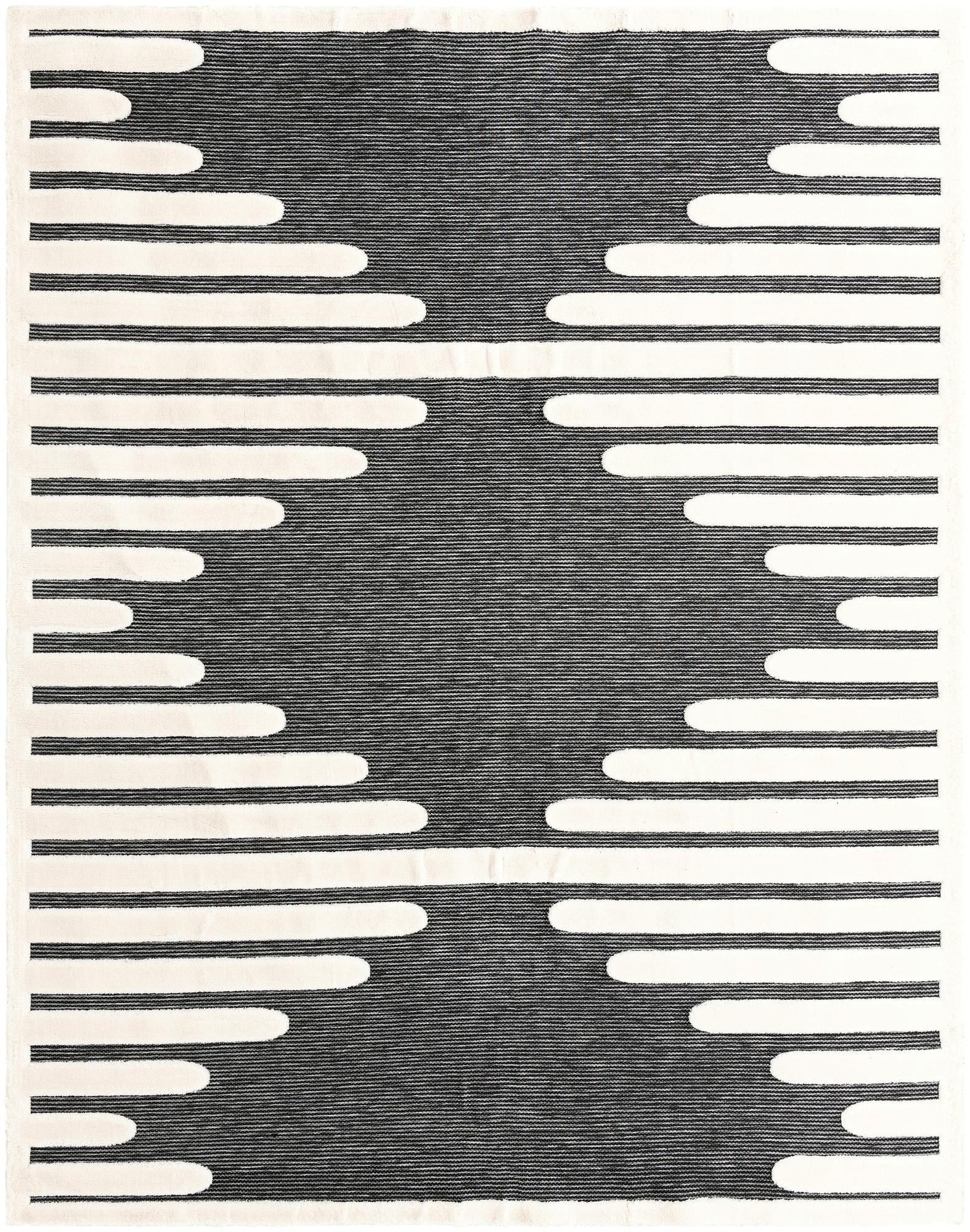 10' x 13' Hibbert · Geometric lines rug, gray and ivory