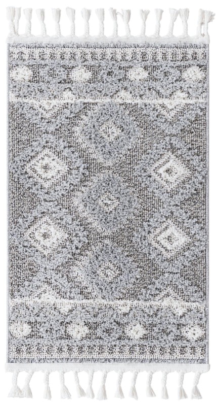 2' x 3' Bernard · Border rug, gray