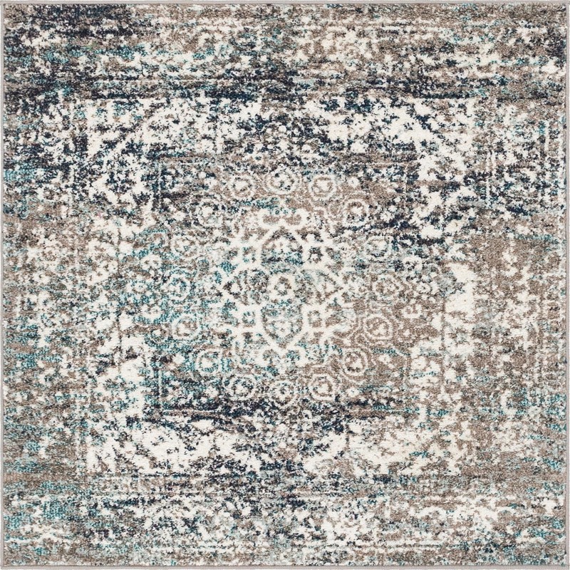 4' x 4' Birch · Medallion rug