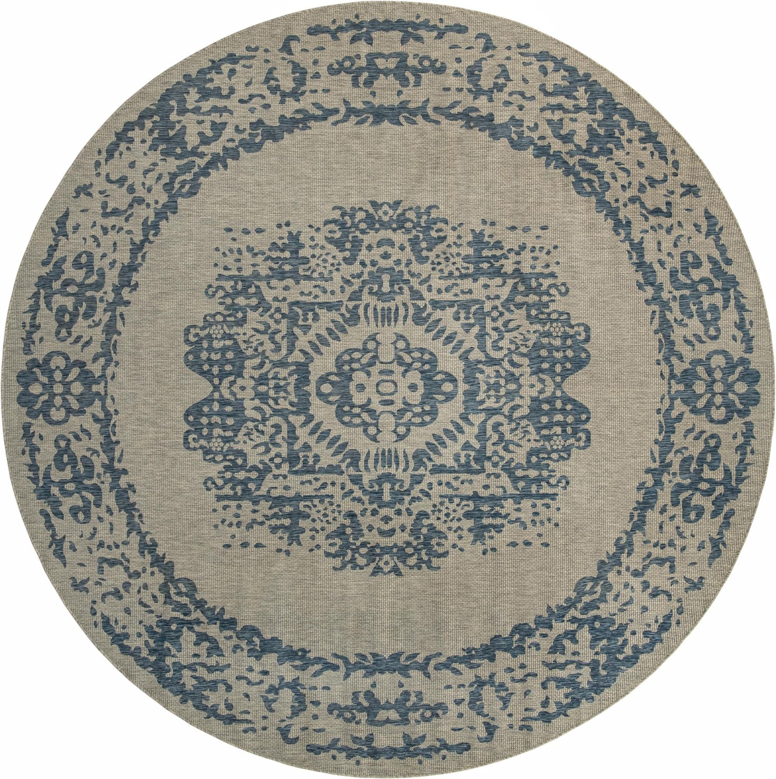 10' 8 x 10' 8 Hayden · Medallion Outdoor Rug, blue
