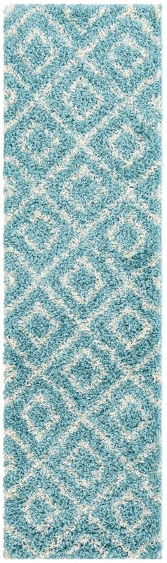 2' x 7' Brock · Diamond Shag Rug, aqua
