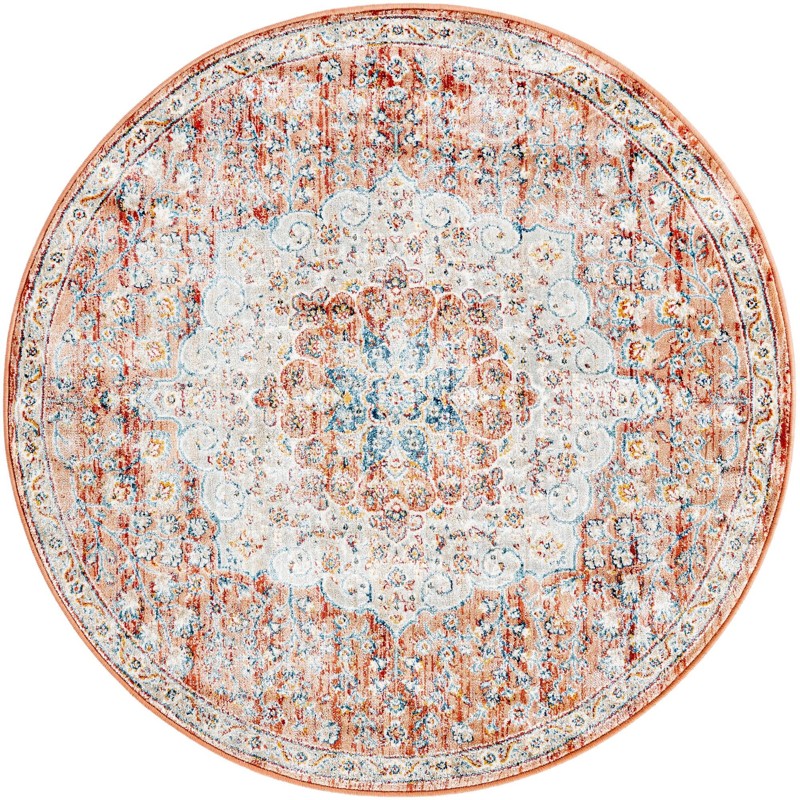 4' x 4' Stanford · Border rug, red