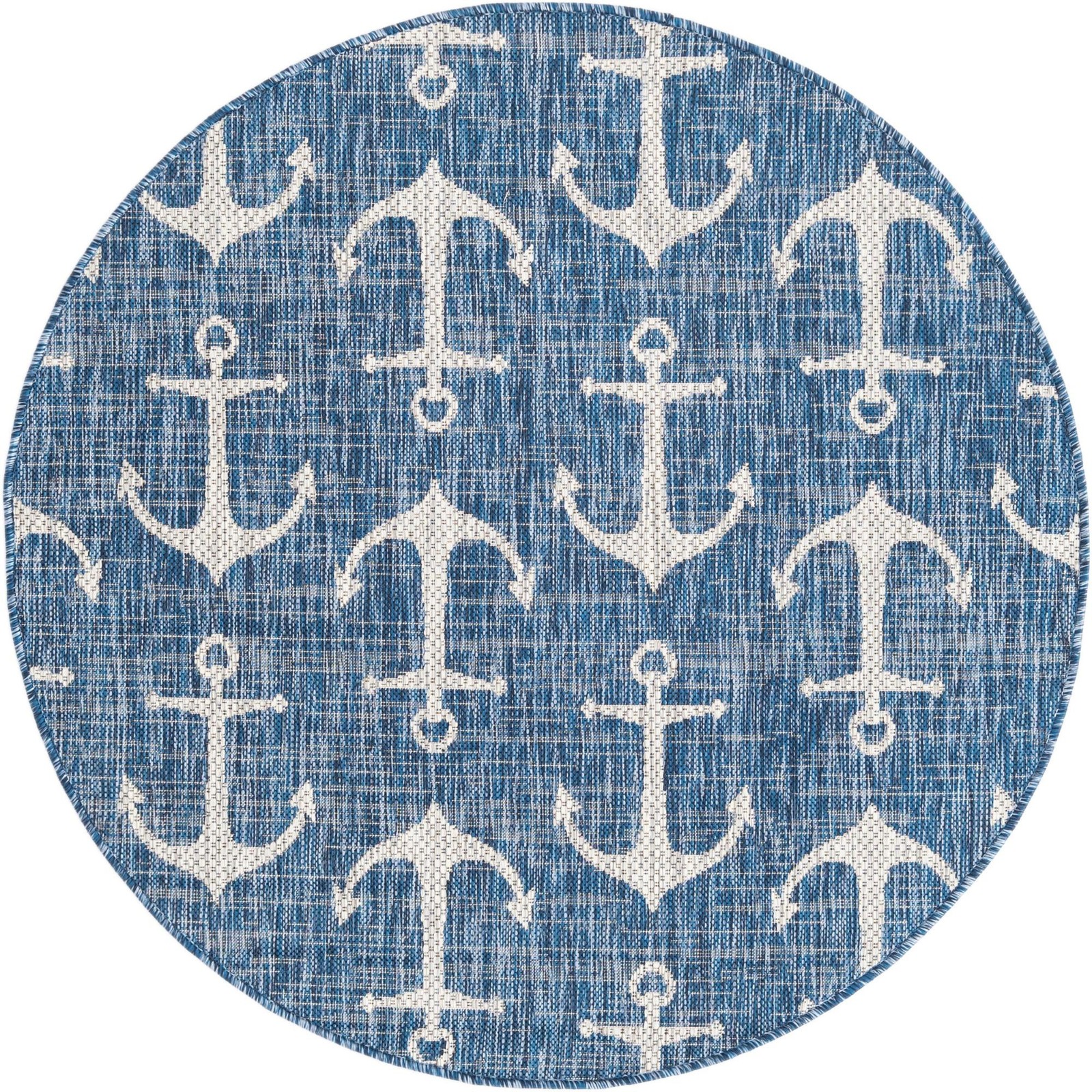 4' x 4' Millbrook · Anchor Outdoor Rug, blue and ivory