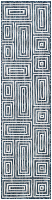 2' x 8' Cumberland · Geometric Outdoor Rug, blue