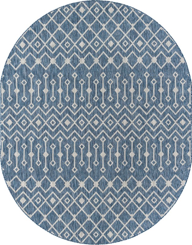 7' 10 x 10' Kearney · Diamond Outdoor Rug, blue