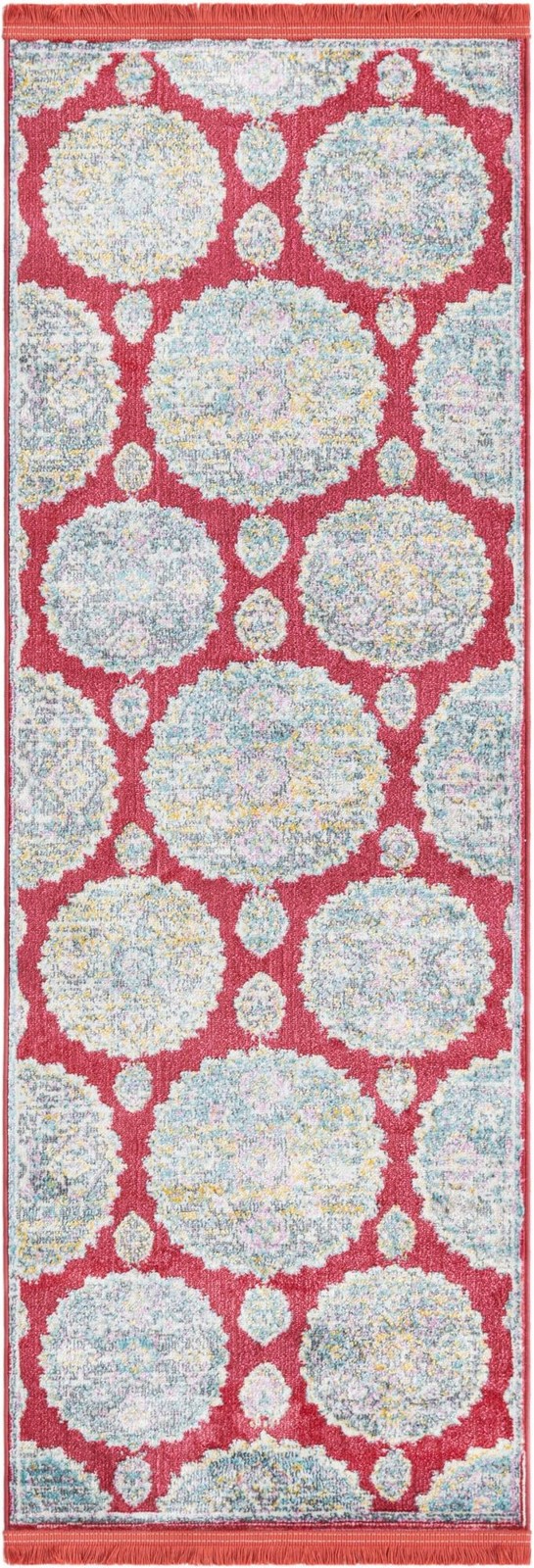 2' 2 x 6' Mather · Medallion rug, red