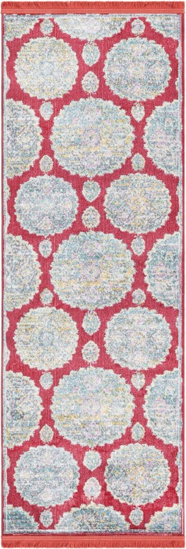 2' 2 x 6' Mather · Medallion rug, red