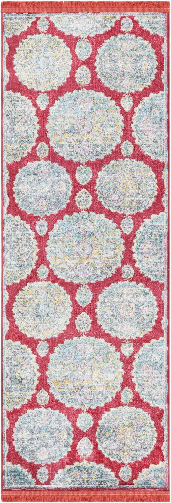 2' 2 x 6' Mather · Medallion rug, red