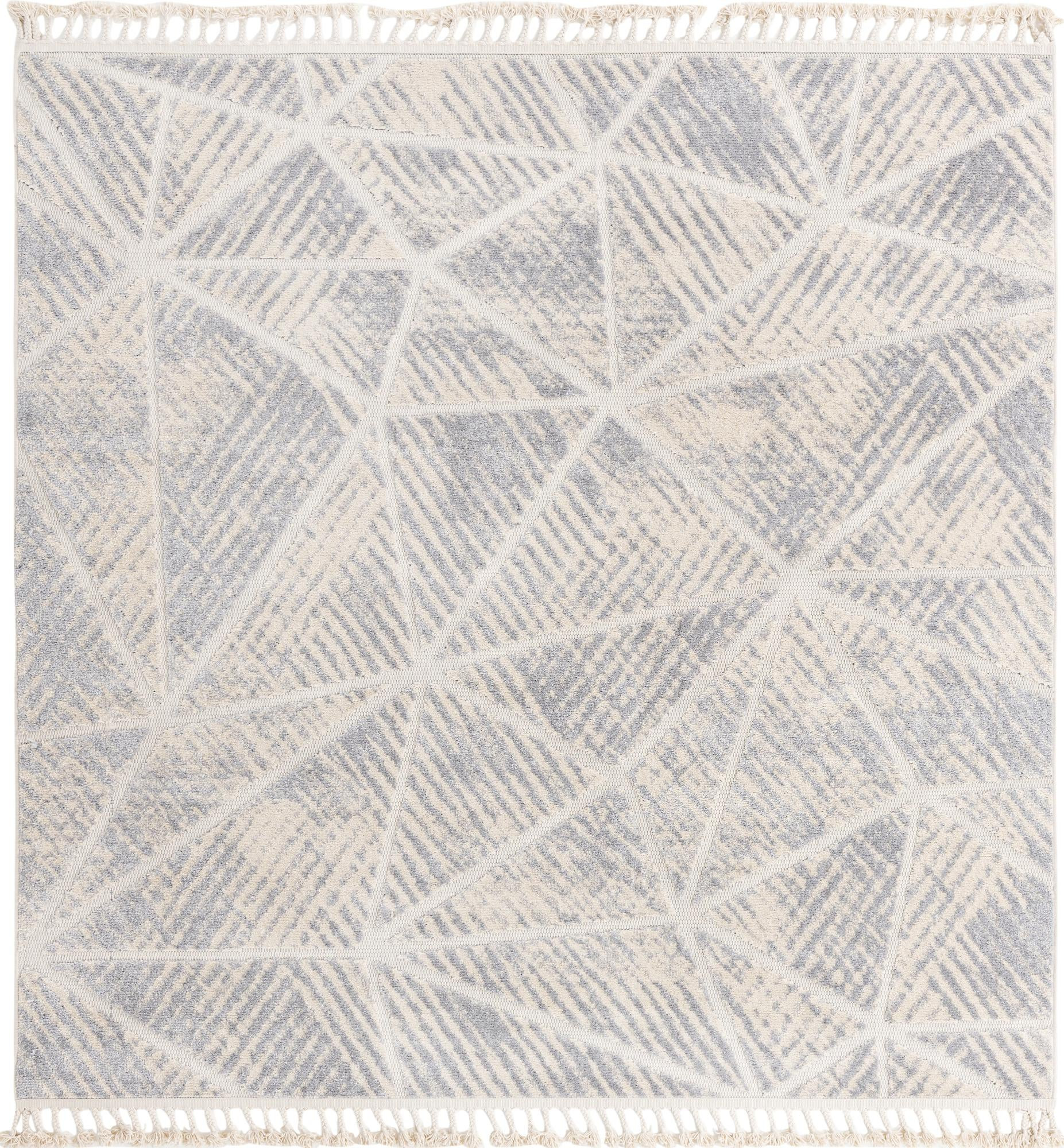 7' 10 x 7' 10 Skagway · Geometric rug, beige and gray
