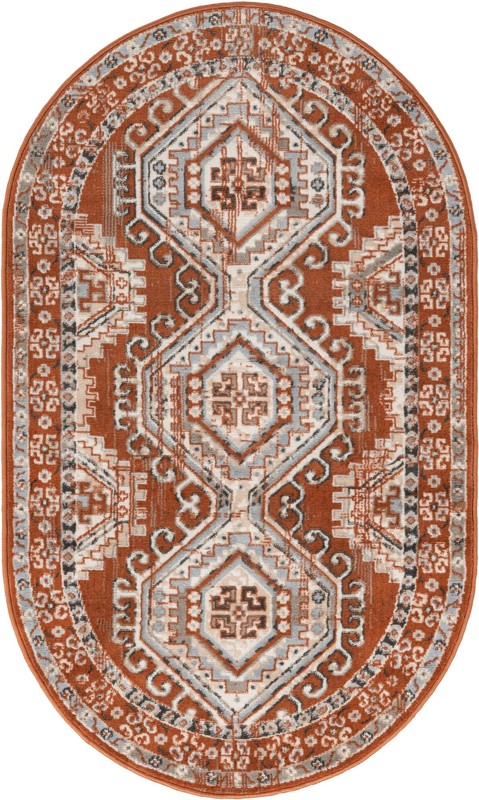 Harmon · Border rug, terracota red