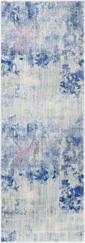 2' 2 x 6' Somerset · Abstract rug, blue and ivory