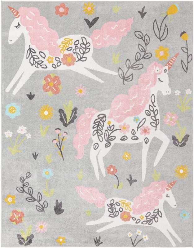 Darcy · Floral / botanical rug, gray