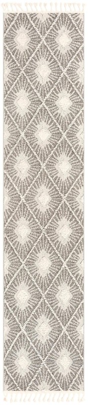 Greenport · Diamond lattice rug, ivory and gray