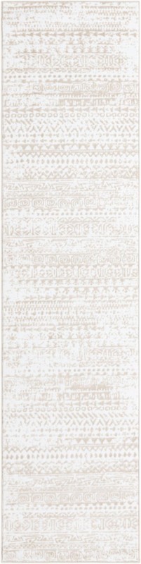 2' 6 x 10' Gleason · Tribal geometric rug, snow white and beige
