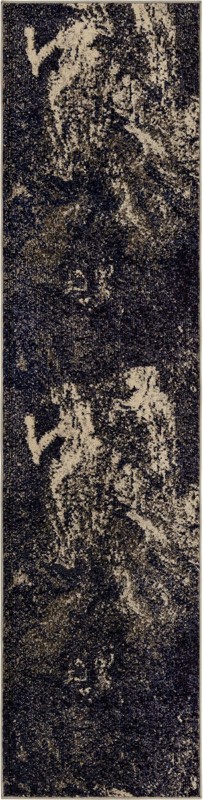 2' x 8' Rosalind · Abstract Washable Rug, navy and beige