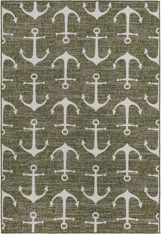 6' x 9' Millbrook · Pictoral Outdoor Rug, green