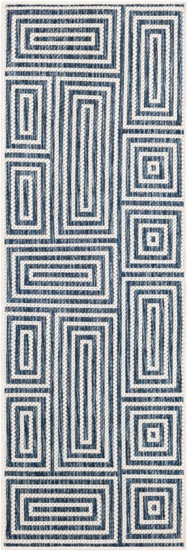 2' x 6' Cumberland · Geometric Outdoor Rug, blue