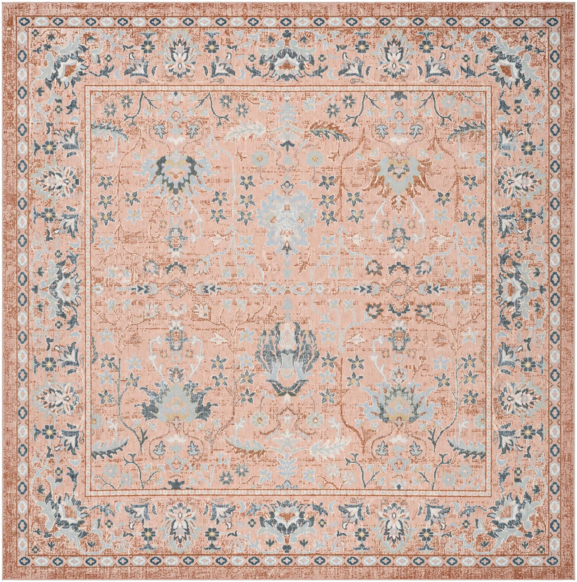 7' 10 x 7' 10 Sandys · Border Washable Rug, rose pink