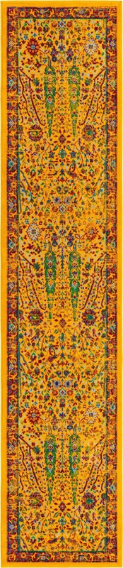 2' 7 x 12' Somers · Border rug, yellow