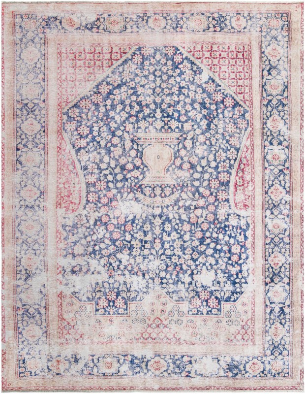 9' x 11' 10 Ruidoso · Border rug, navy blue